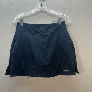 Shebeest Womens Padded Cycling Skort Medium Crossover Waist Biking Bike Black